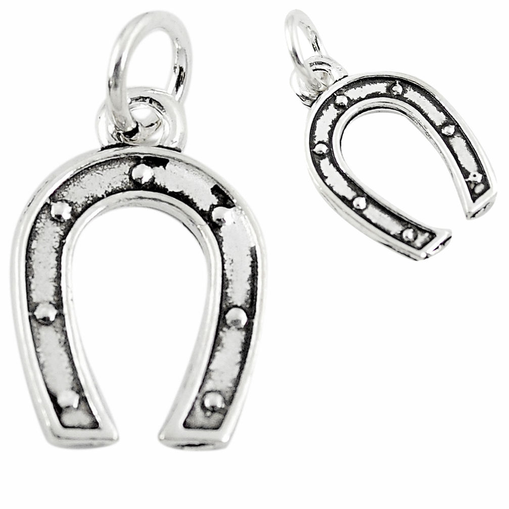 Horseshoe lucky baby jewelry charm sterling silver children pendant c21178