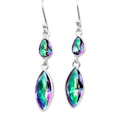 6.00cts multicolor rainbow topaz 925 sterling silver dangle earrings jewelry