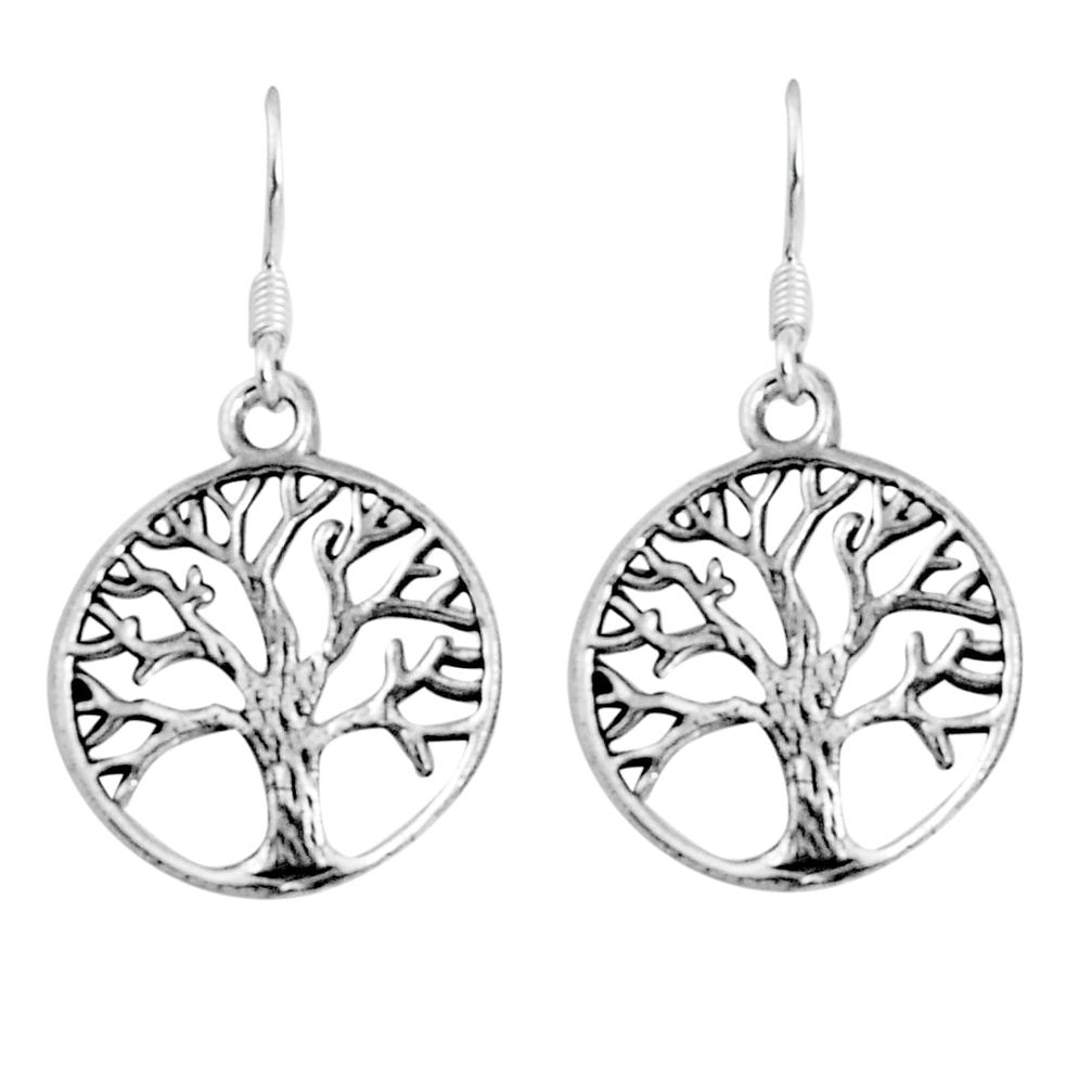 925 silver 3.68gms indonesian bali style solid tree of life earrings c5387