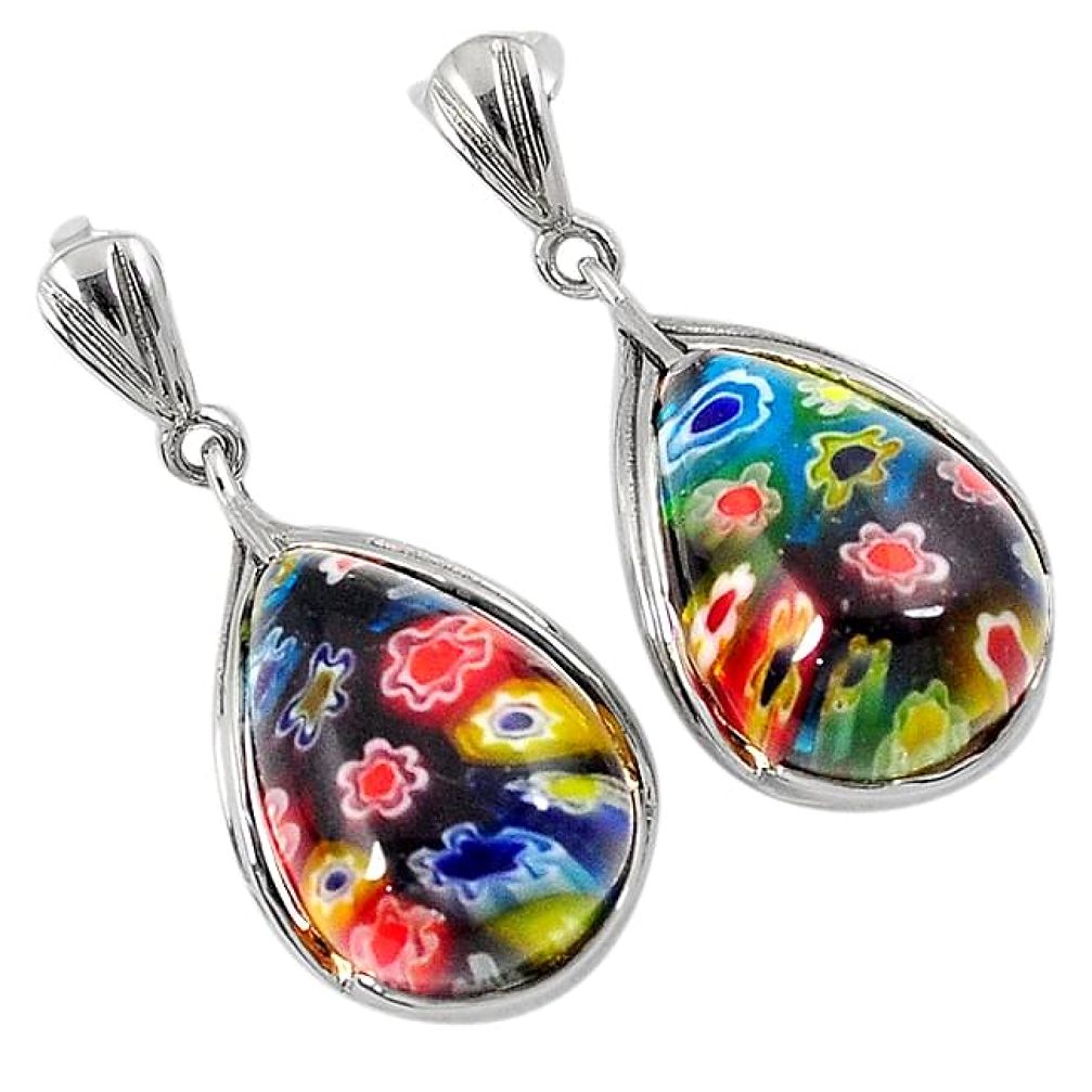 925 silver multi color italian murano glass dangle earrings jewelry h54966