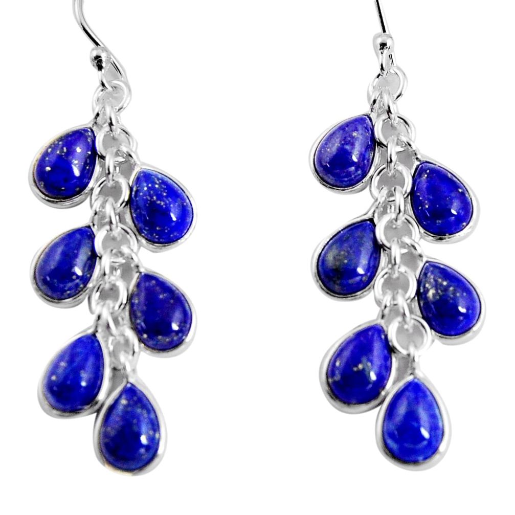 925 silver 16.47cts natural blue lapis lazuli chandelier earrings jewelry p90027