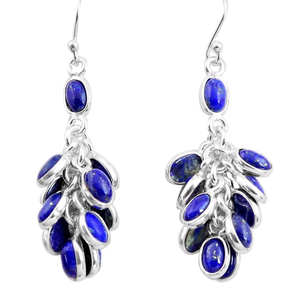 925 silver 23.13cts natural blue lapis lazuli chandelier earrings p77404
