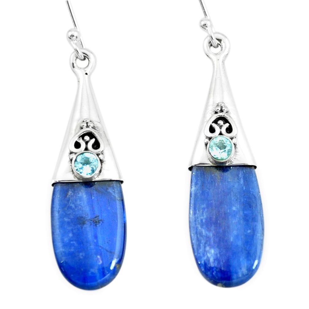 925 silver 12.04cts natural blue owyhee opal topaz dangle earrings p66454