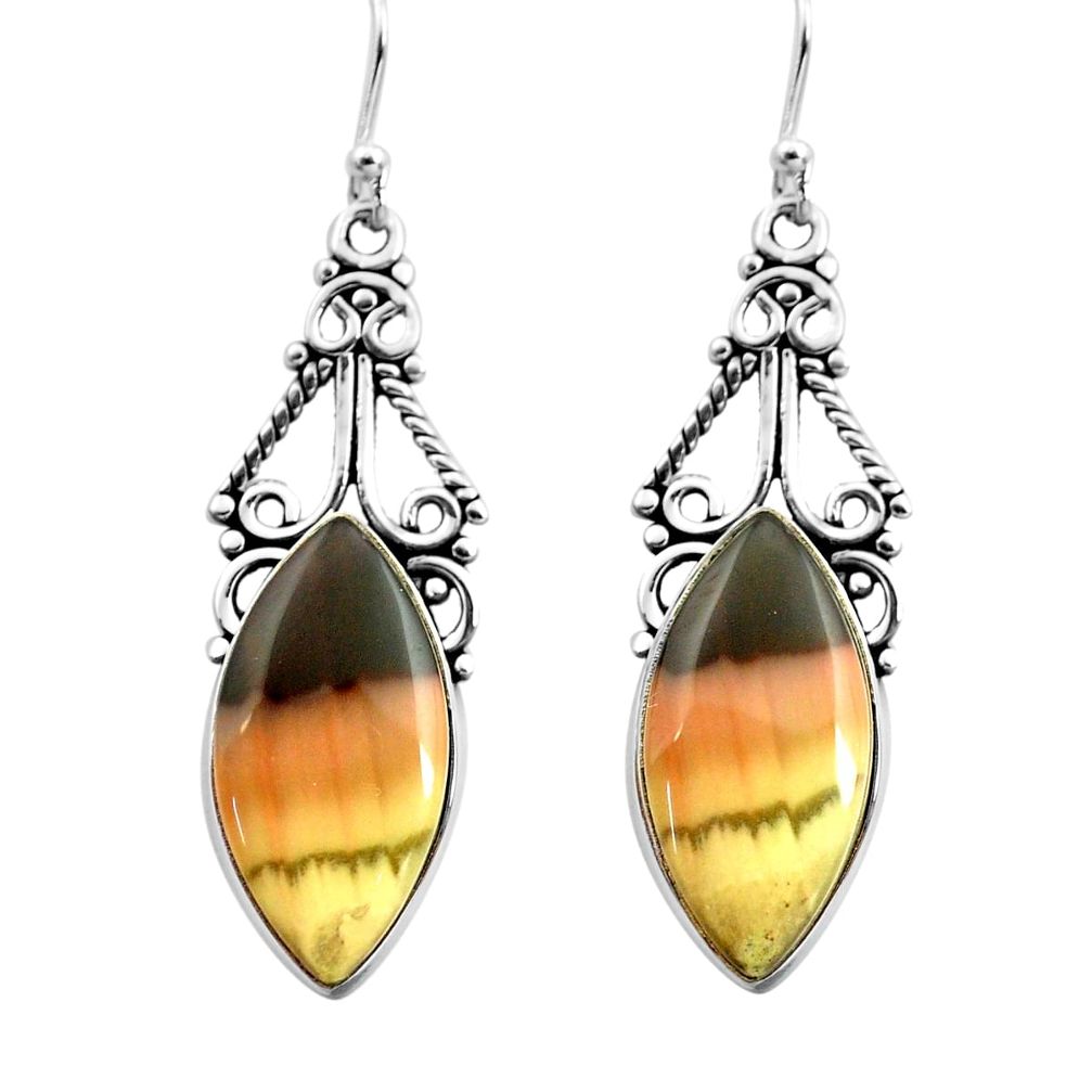 925 silver 16.87cts natural brown imperial jasper dangle earrings jewelry p72613