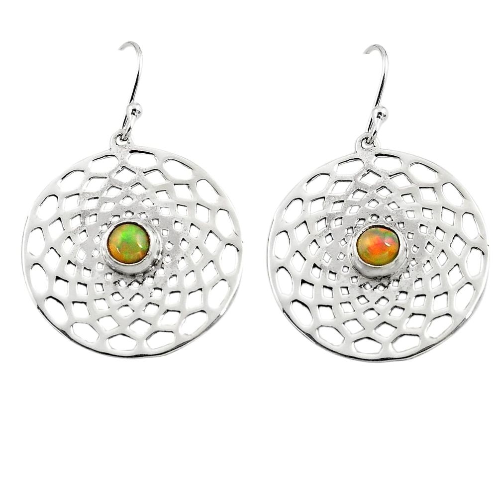 925 silver 1.80cts natural multi color ethiopian opal dangle earrings p77535