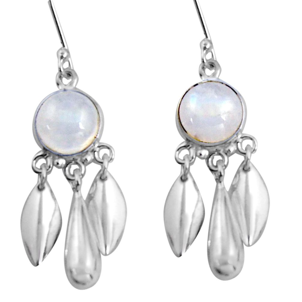 925 silver 9.54cts natural rainbow moonstone dreamcatcher earrings d32476