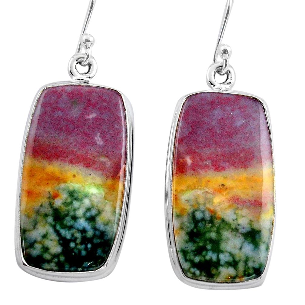 925 silver 26.16cts natural red bloodstone african (heliotrope) earrings p88712