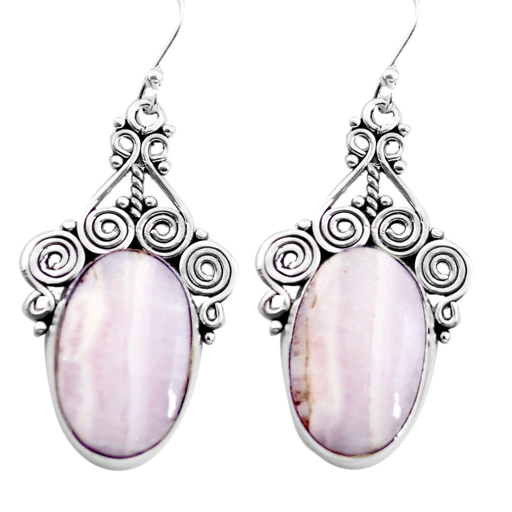 925 silver natural white scolecite high vibration crystal dangle earrings p72698