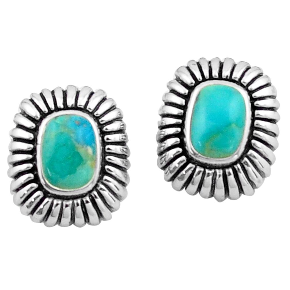 925 silver 3.02cts southwestern green arizona mohave turquoise earrings c4784