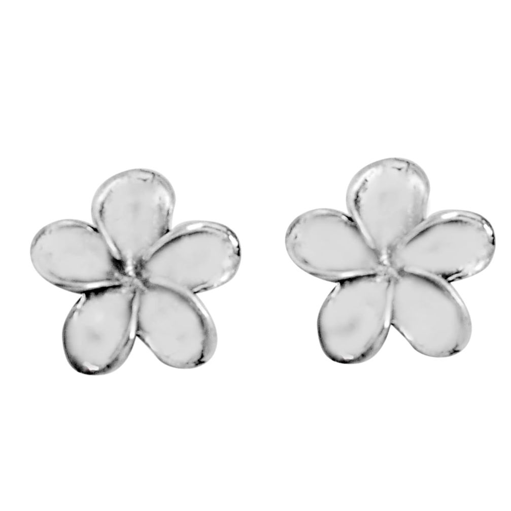 925 sterling silver 4.27gms indonesian bali style solid flower earrings c5360