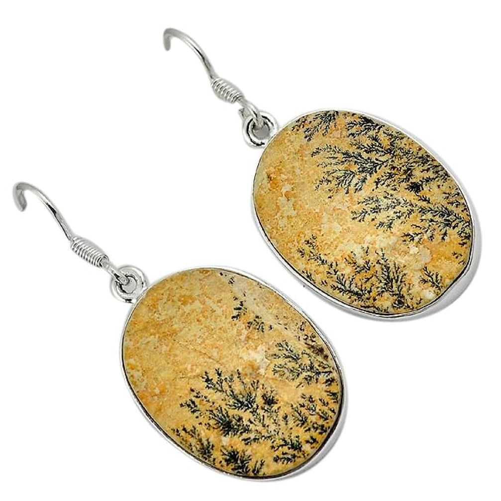 925 sterling silver multi color germany psilomelane dendrite earrings h71953