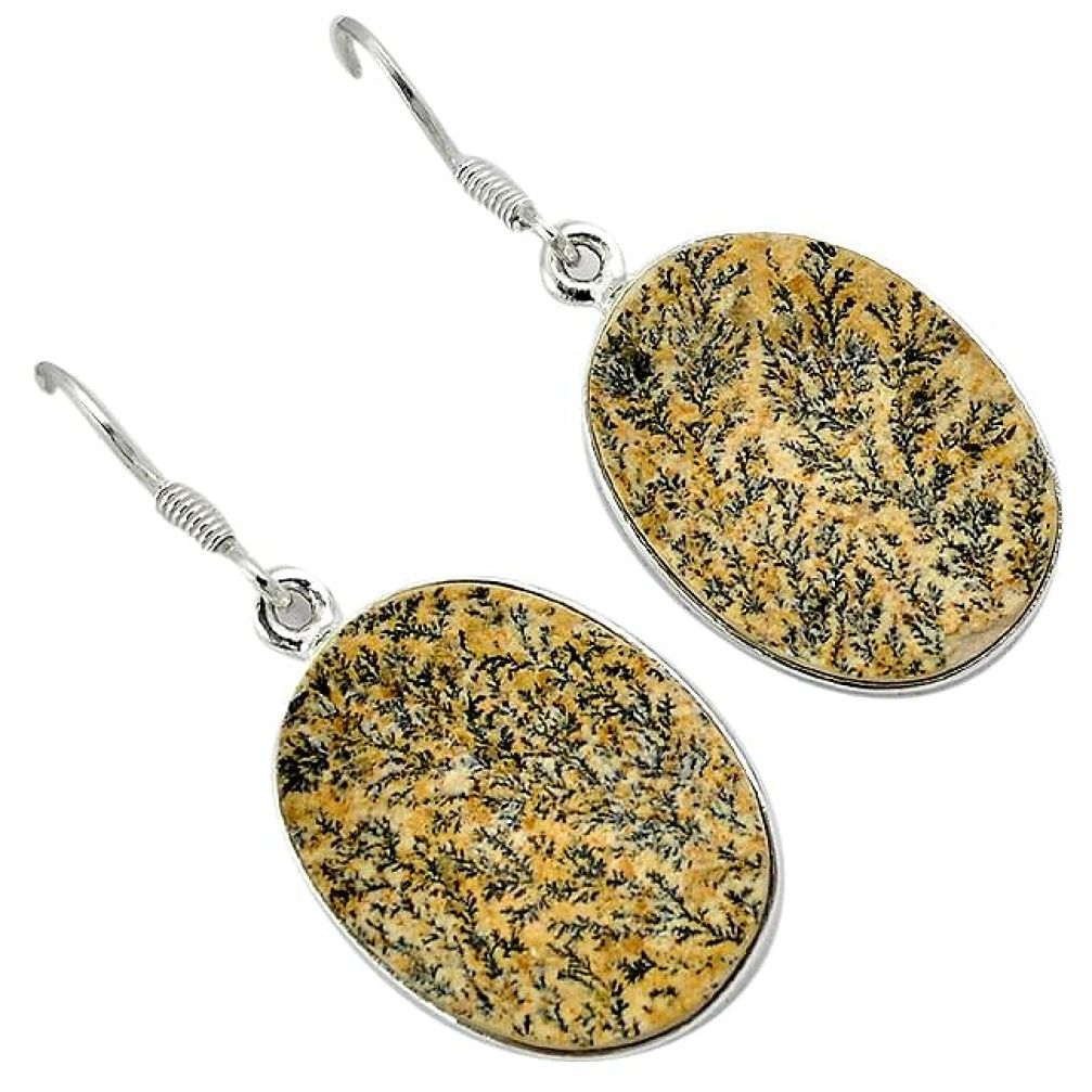 925 sterling silver multi color germany psilomelane dendrite earrings h71955