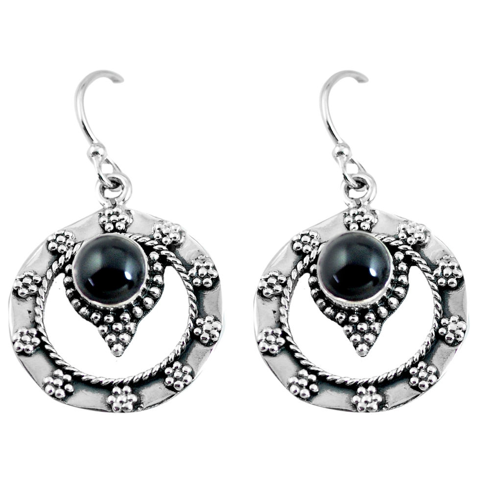 925 sterling silver 2.41cts natural black onyx dangle earrings jewelry p63864