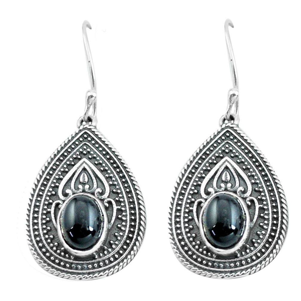 925 sterling silver 4.34cts natural black onyx dangle earrings jewelry p64964