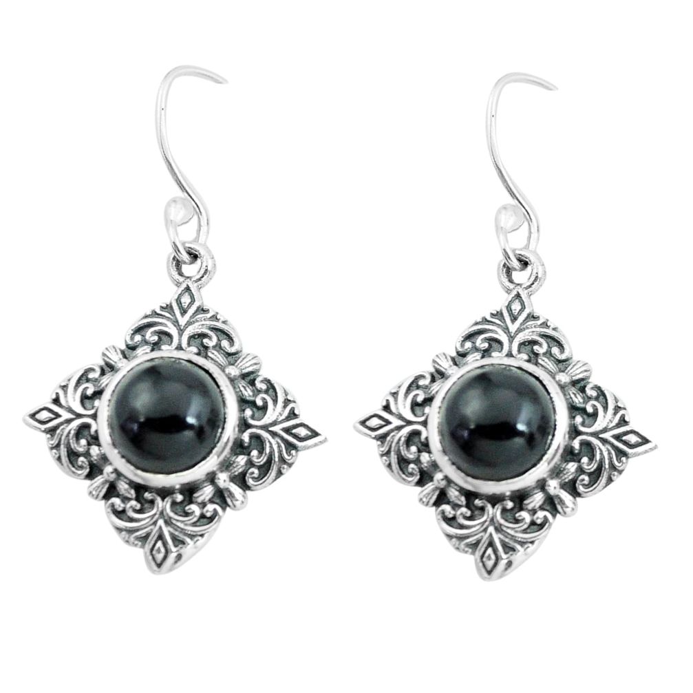 925 sterling silver 6.48cts natural black onyx dangle earrings jewelry p65004