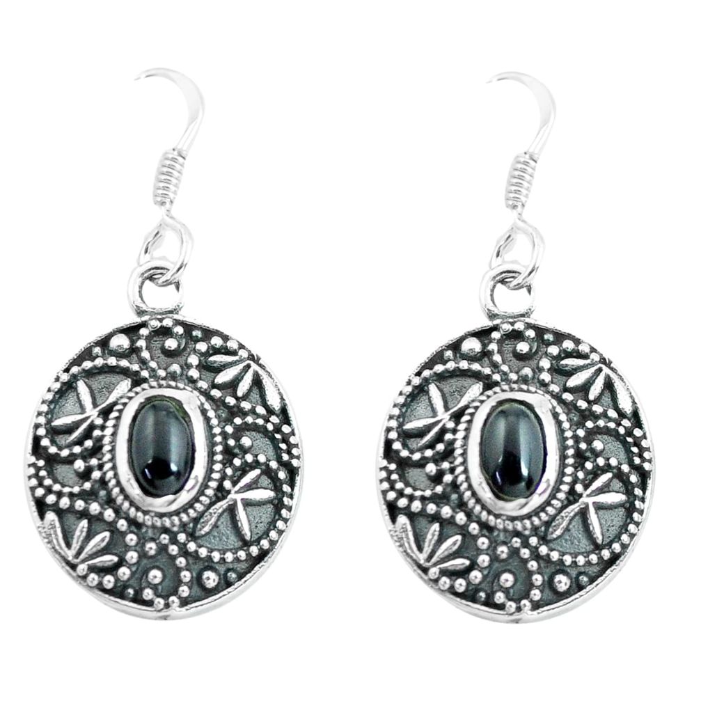 925 sterling silver 3.13cts natural black onyx dangle earrings jewelry p65034