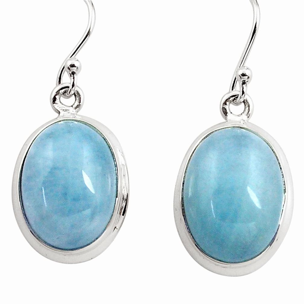 925 sterling silver 14.47cts natural blue aquamarine dangle earrings p78237