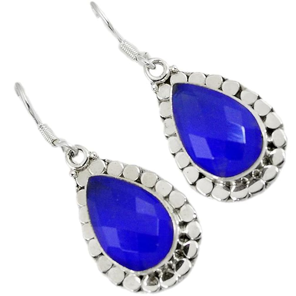 925 sterling silver natural blue jade pear shape dangle earrings jewelry h93556