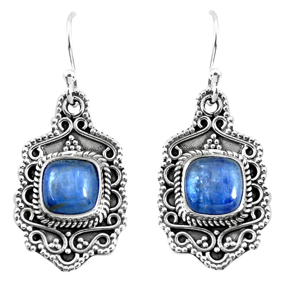 925 sterling silver 7.13cts natural blue kyanite dangle earrings jewelry p52744