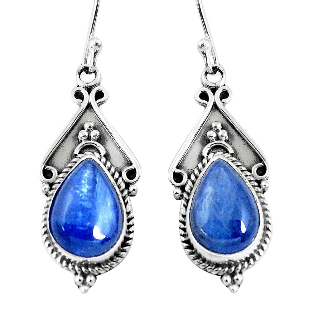 925 sterling silver 6.36cts natural blue kyanite dangle earrings jewelry p52769