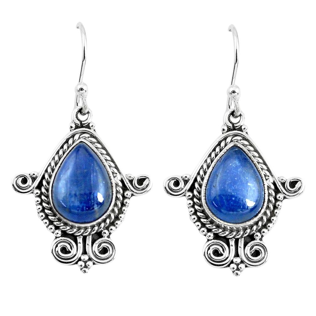 925 sterling silver 7.40cts natural blue kyanite dangle earrings jewelry p52872