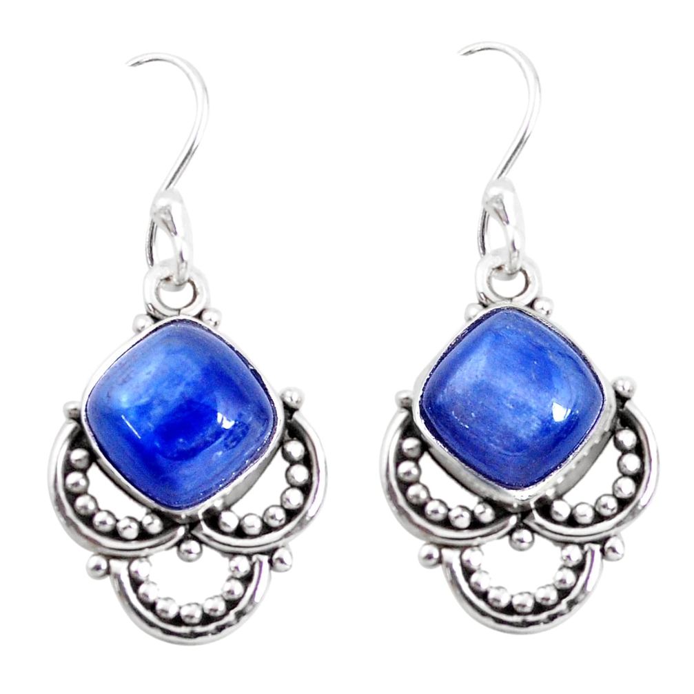 925 sterling silver 8.44cts natural blue kyanite dangle earrings jewelry p58236