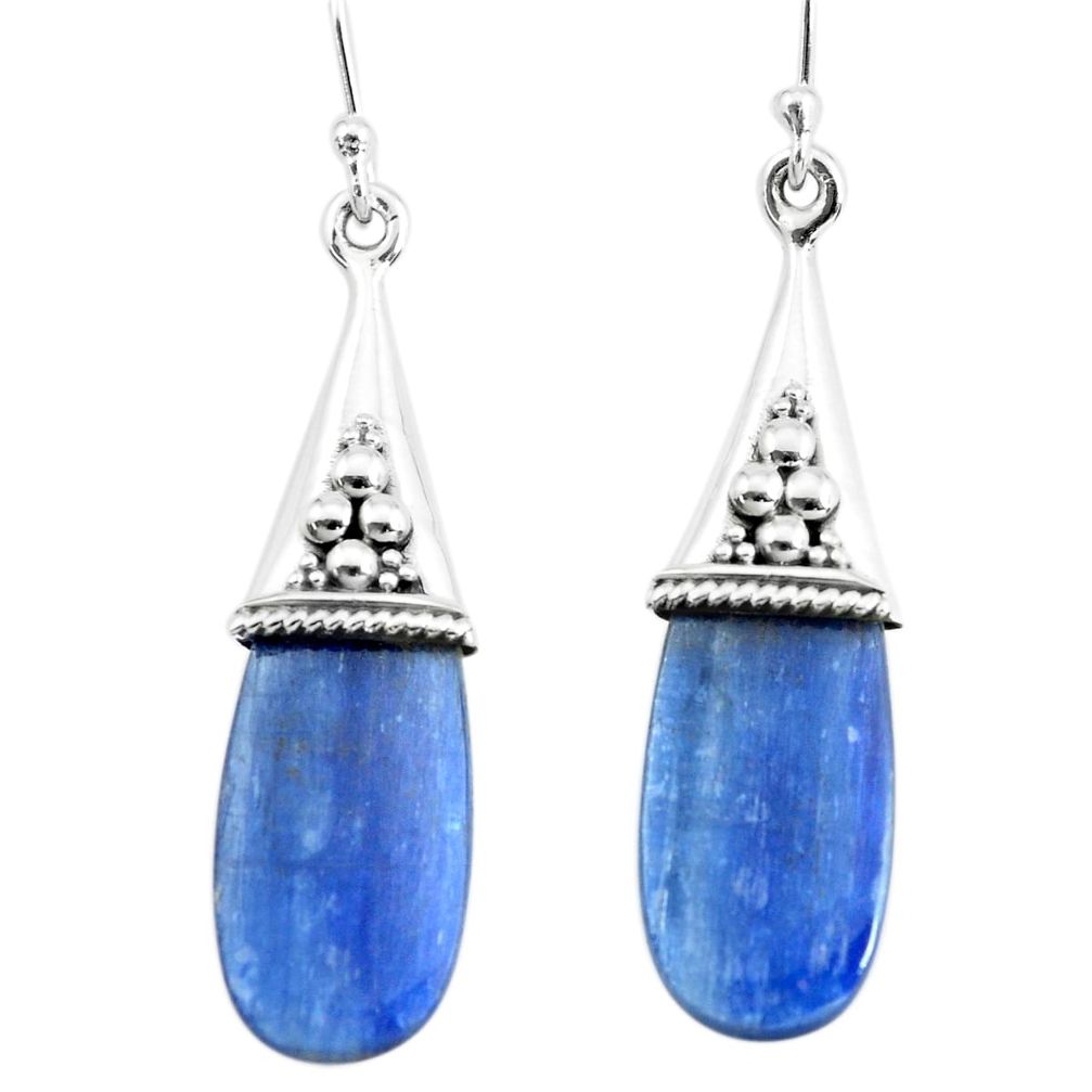 925 sterling silver 13.16cts natural blue kyanite dangle earrings jewelry p66477