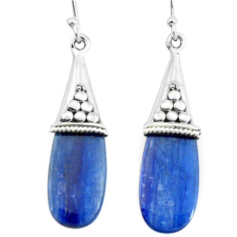 925 sterling silver 13.68cts natural blue kyanite dangle earrings jewelry p66480