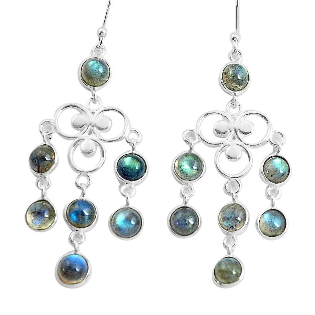 925 sterling silver 12.96cts natural blue labradorite chandelier earrings p43870