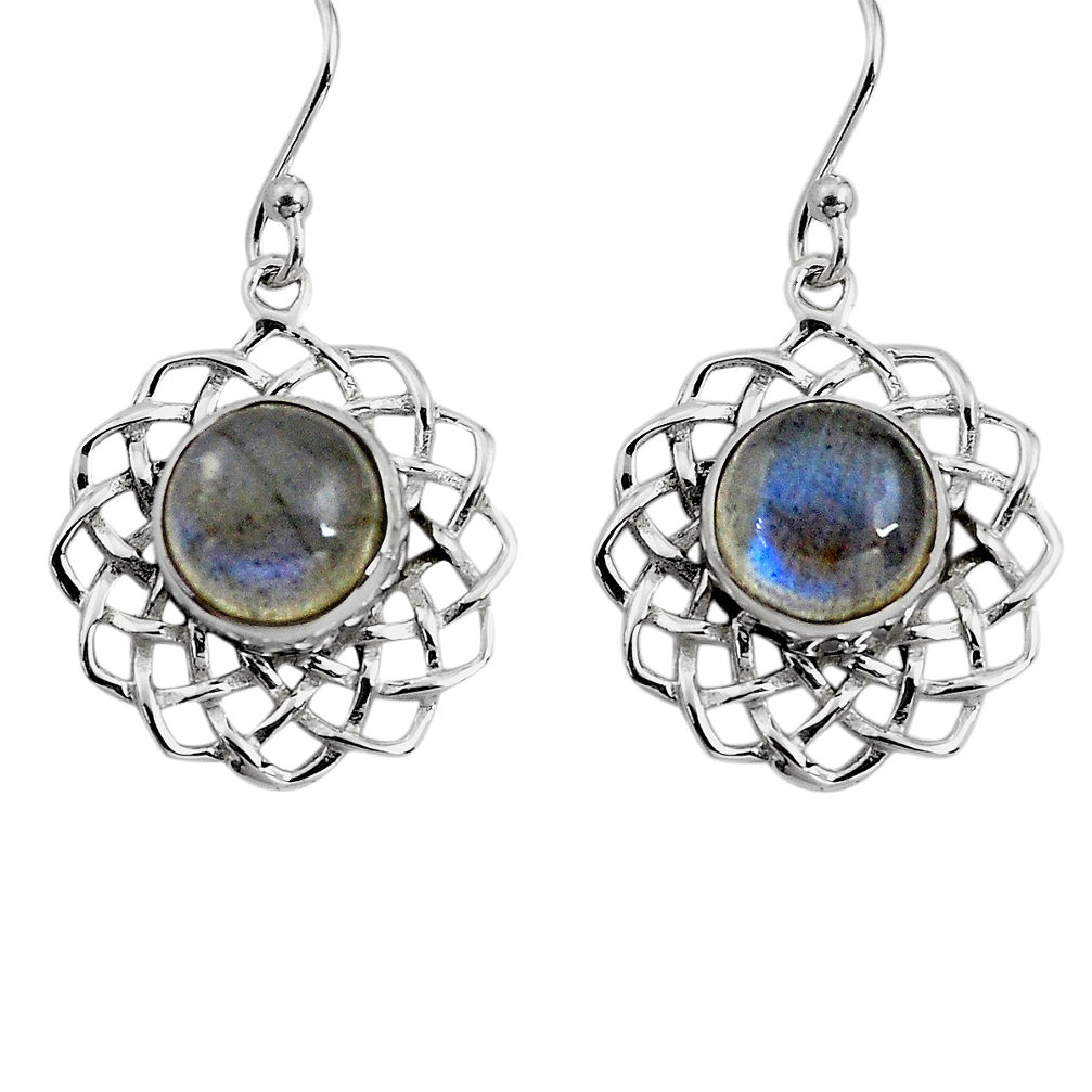 925 sterling silver 6.42cts natural blue labradorite dangle earrings p84996