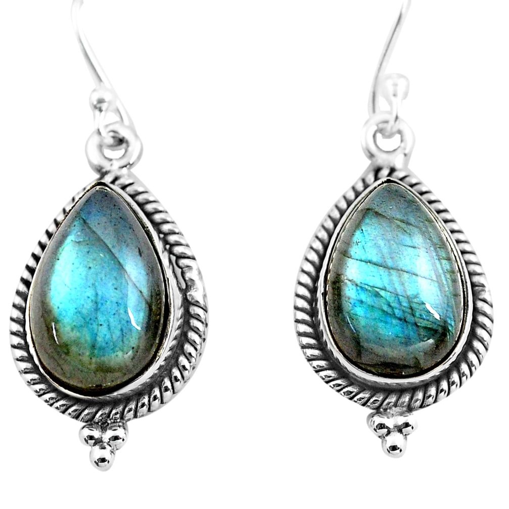 925 sterling silver 10.39cts natural blue labradorite dangle earrings p86979