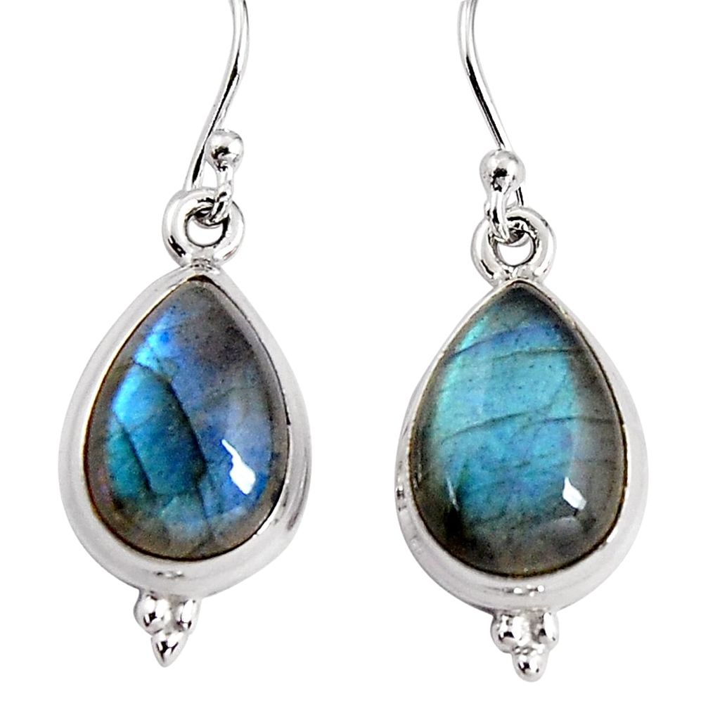 925 sterling silver 10.80cts natural blue labradorite dangle earrings p91611