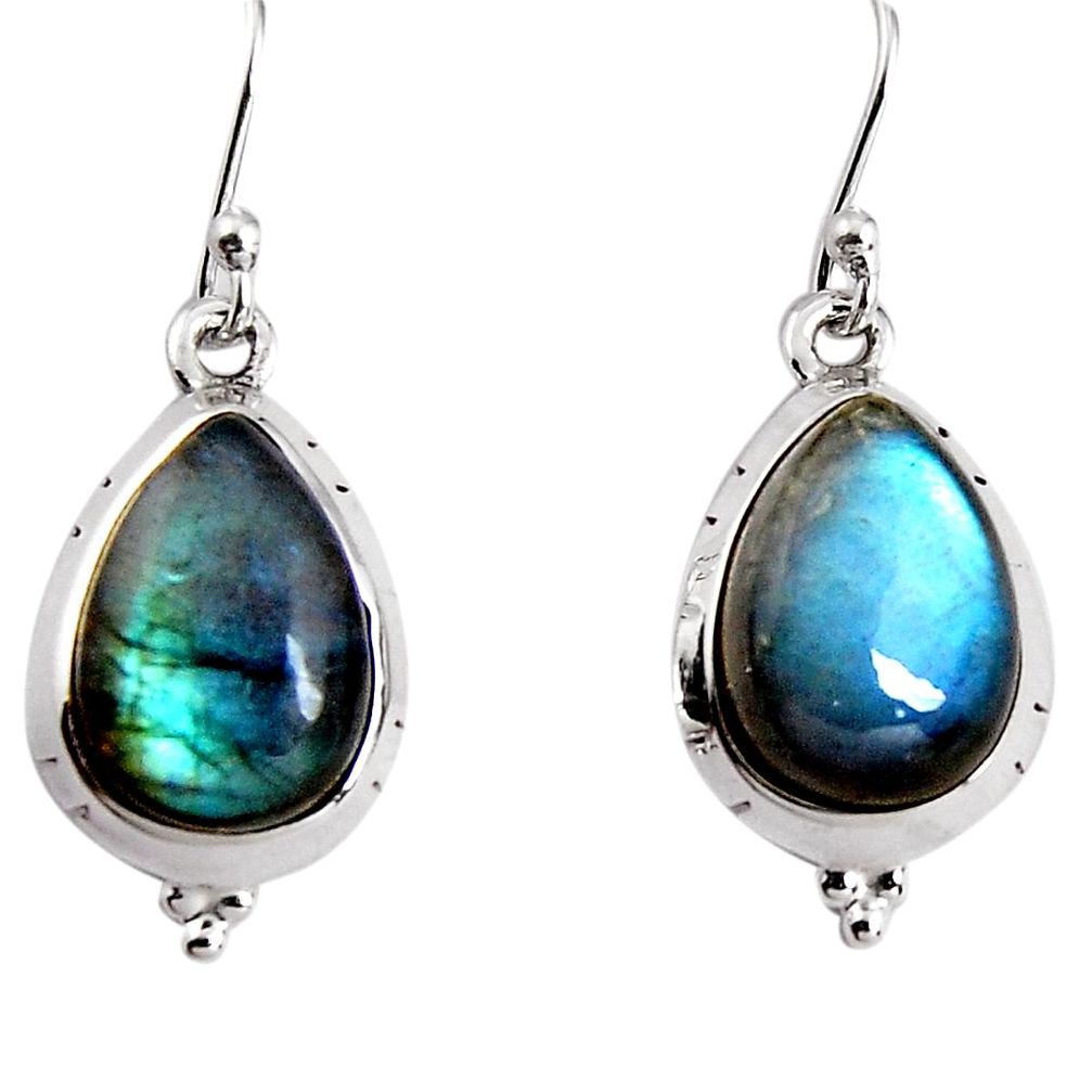 925 sterling silver 10.80cts natural blue labradorite dangle earrings p91629
