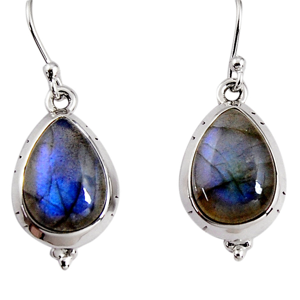 925 sterling silver 10.37cts natural blue labradorite dangle earrings p91633