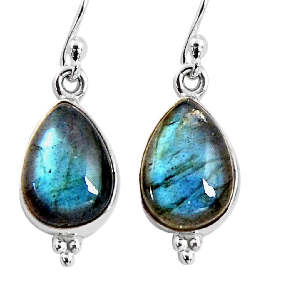 925 sterling silver 8.51cts natural blue labradorite dangle earrings p92792