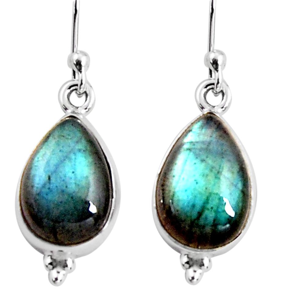 925 sterling silver 8.84cts natural blue labradorite dangle earrings p92800