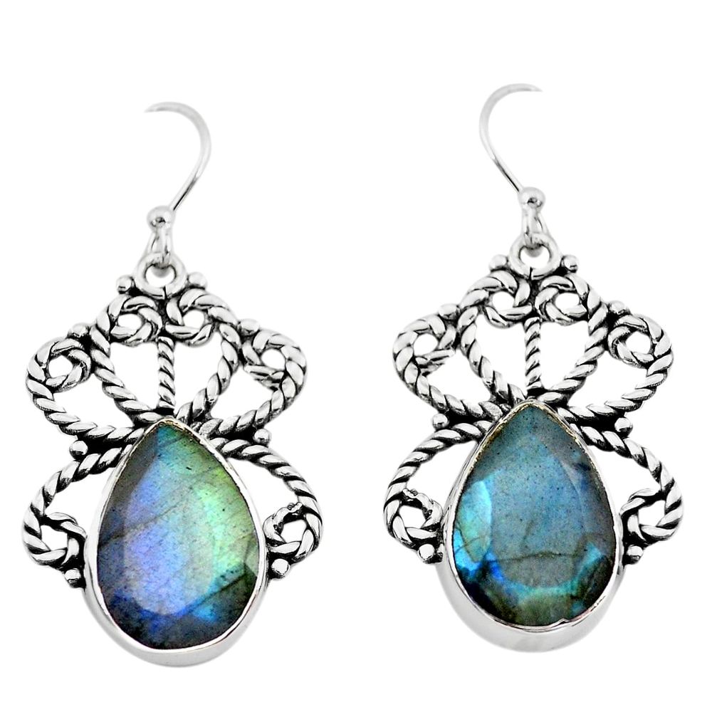 925 sterling silver 13.05cts natural blue labradorite earrings jewelry p70584