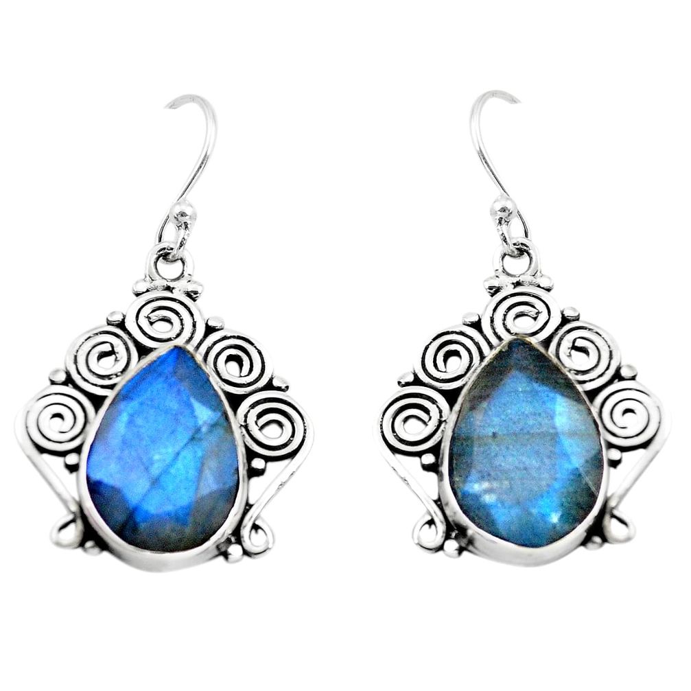 925 sterling silver 14.88cts natural blue labradorite earrings jewelry p70587