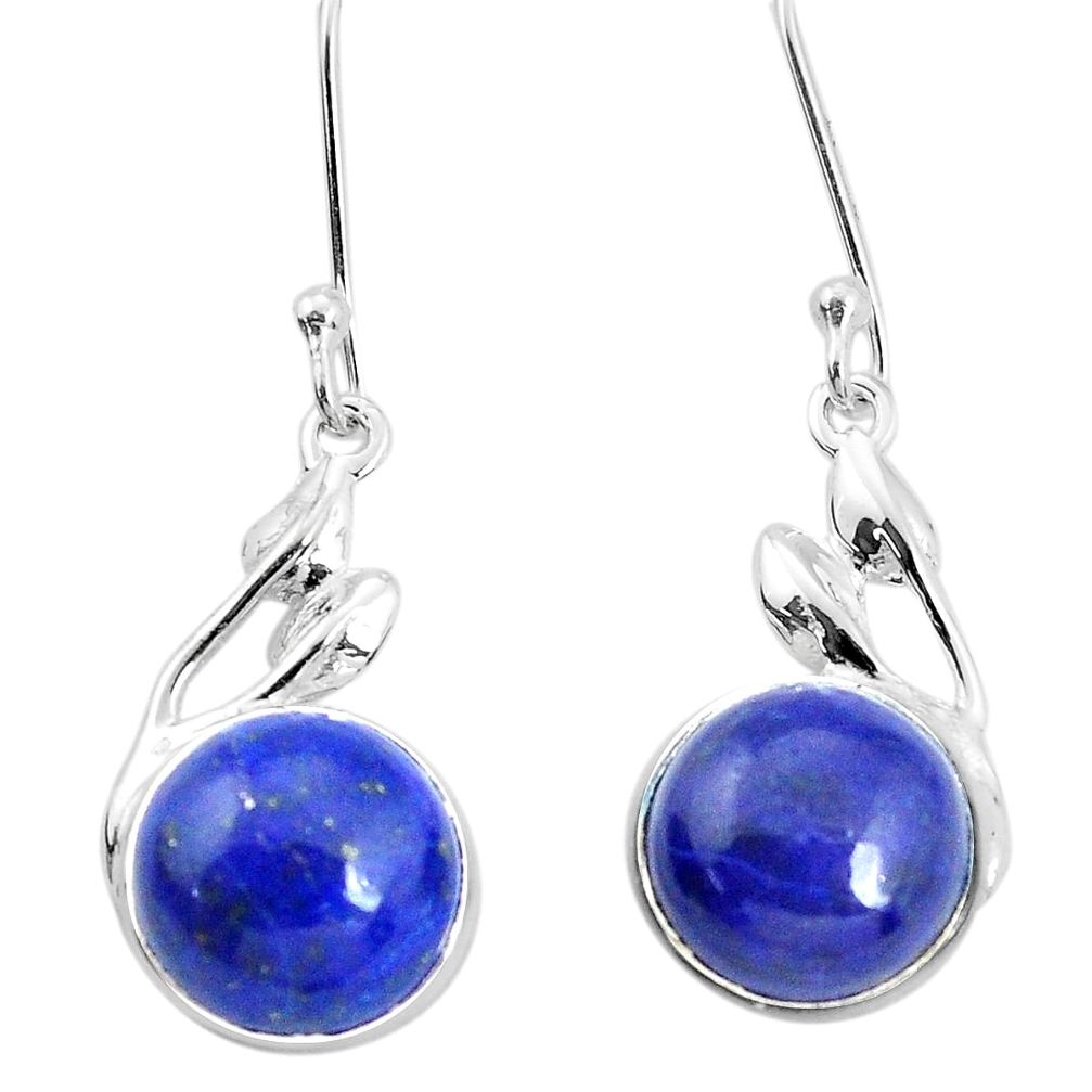 925 sterling silver 10.76cts natural blue lapis lazuli dangle earrings p32527