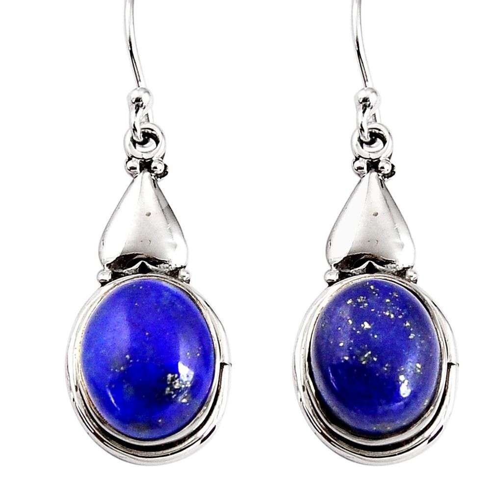 925 sterling silver 10.81cts natural blue lapis lazuli dangle earrings p91500