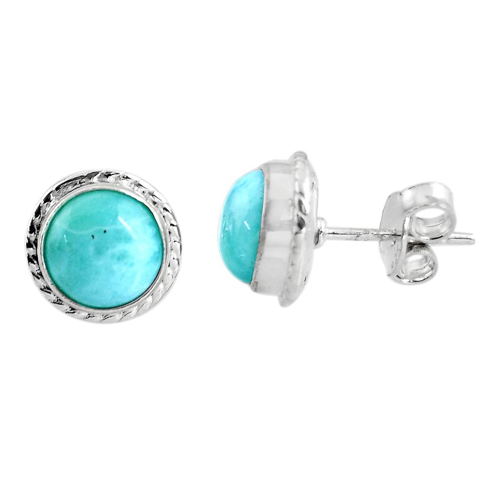 925 sterling silver 5.52cts natural blue larimar stud earrings jewelry p91988