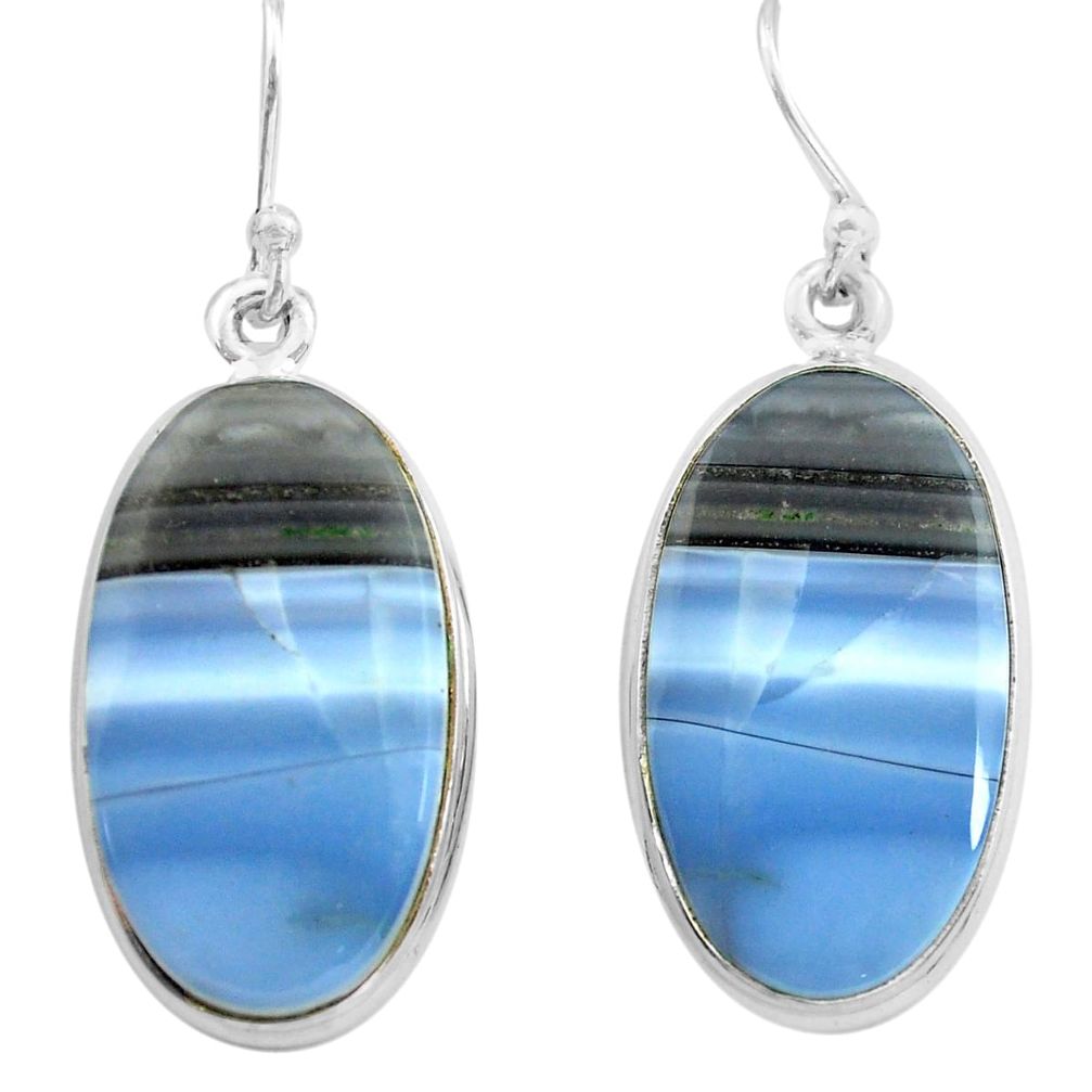 925 sterling silver 22.02cts natural blue owyhee opal dangle earrings p72779