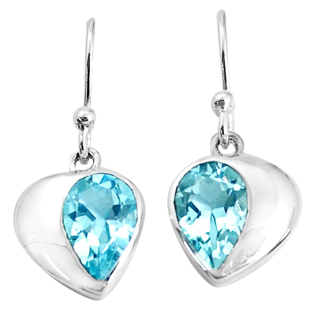 925 sterling silver 4.89cts natural blue topaz dangle earrings jewelry p36738