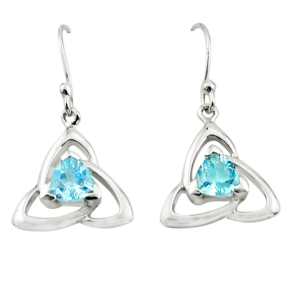 925 sterling silver 2.61cts natural blue topaz dangle earrings jewelry p62639