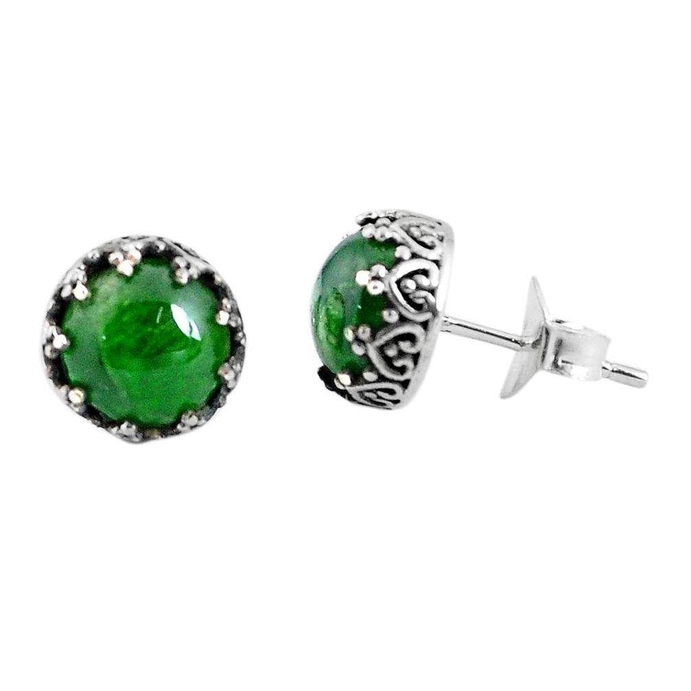 925 sterling silver 7.13cts natural green chrome diopside stud earrings p45844