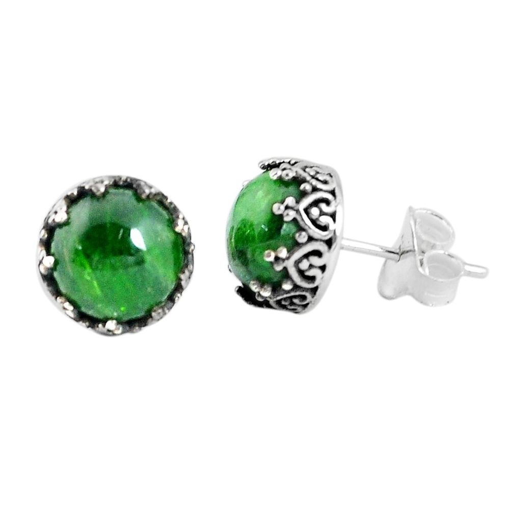 925 sterling silver 7.56cts natural green chrome diopside stud earrings p45855