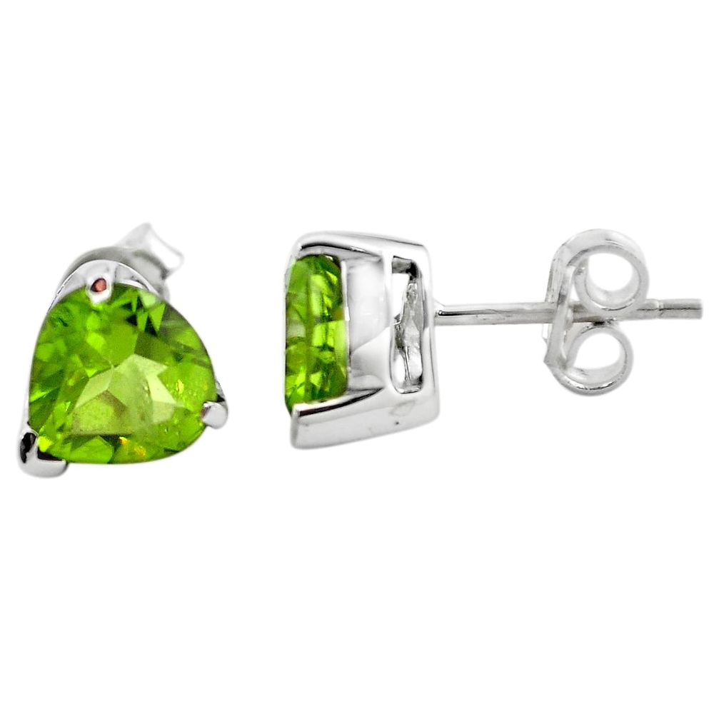 925 sterling silver 6.19cts natural green peridot stud earrings jewelry p84203