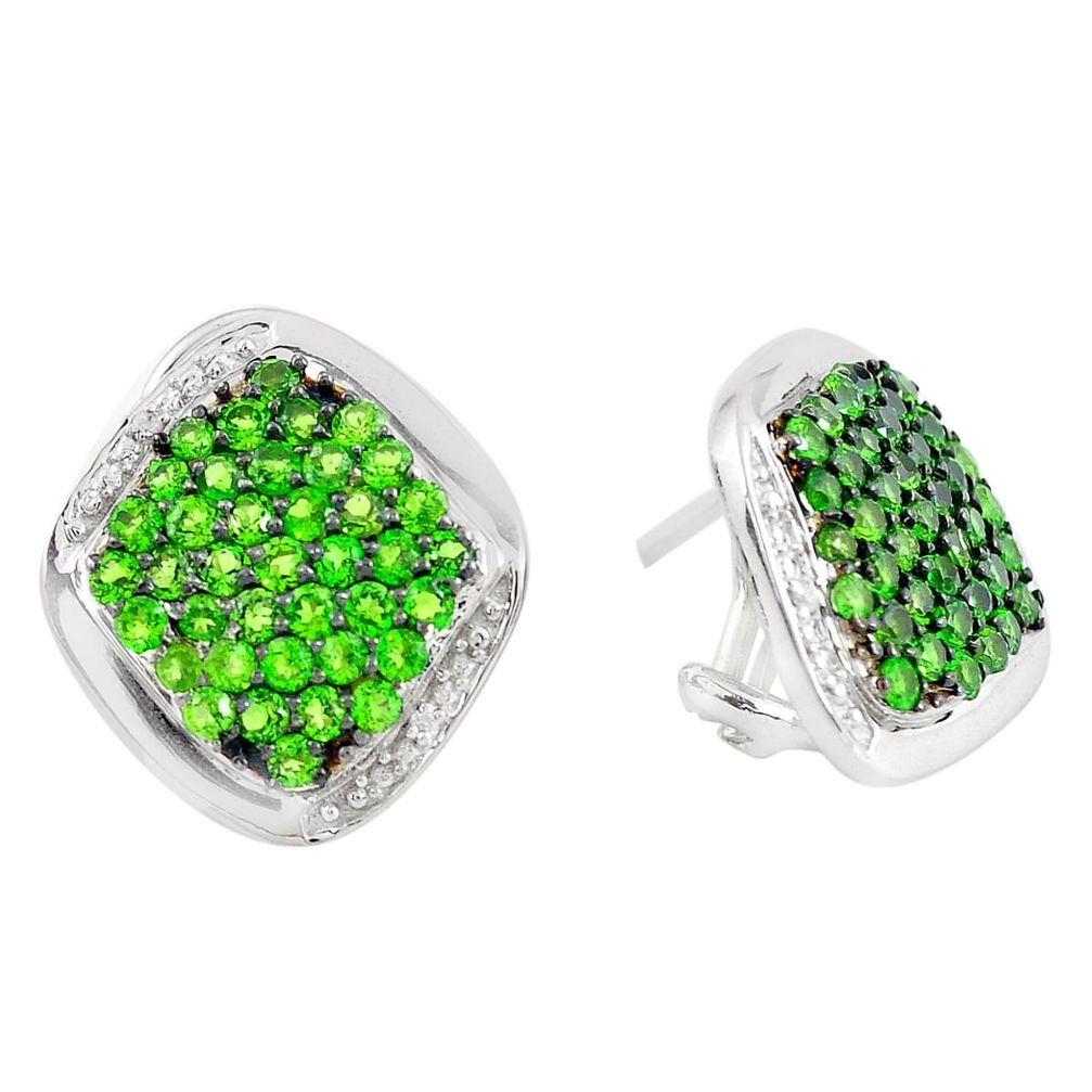 925 sterling silver 9.64cts natural green tsavorite earrings jewelry c3959