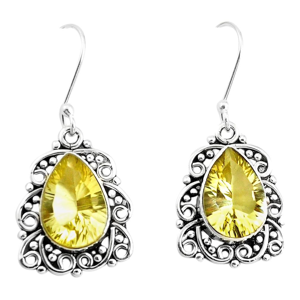 925 sterling silver 11.46cts natural lemon topaz dangle earrings jewelry p39480