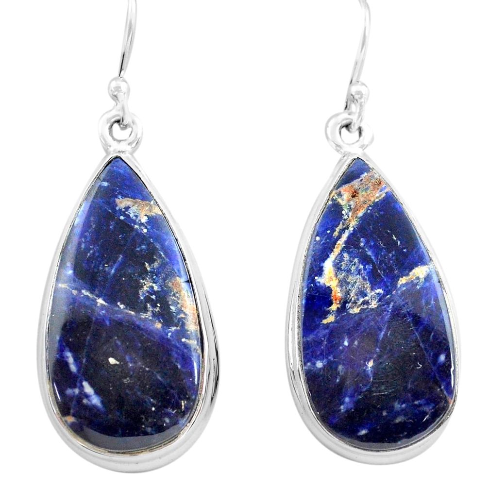 925 sterling silver 19.84cts natural orange sodalite dangle earrings p72784